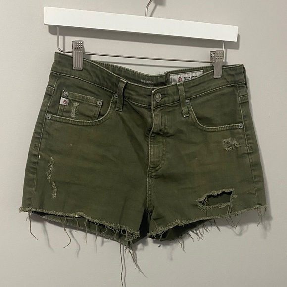 AG Adriano Goldschmied Olive Jean Shorts - Picture 1 of 7